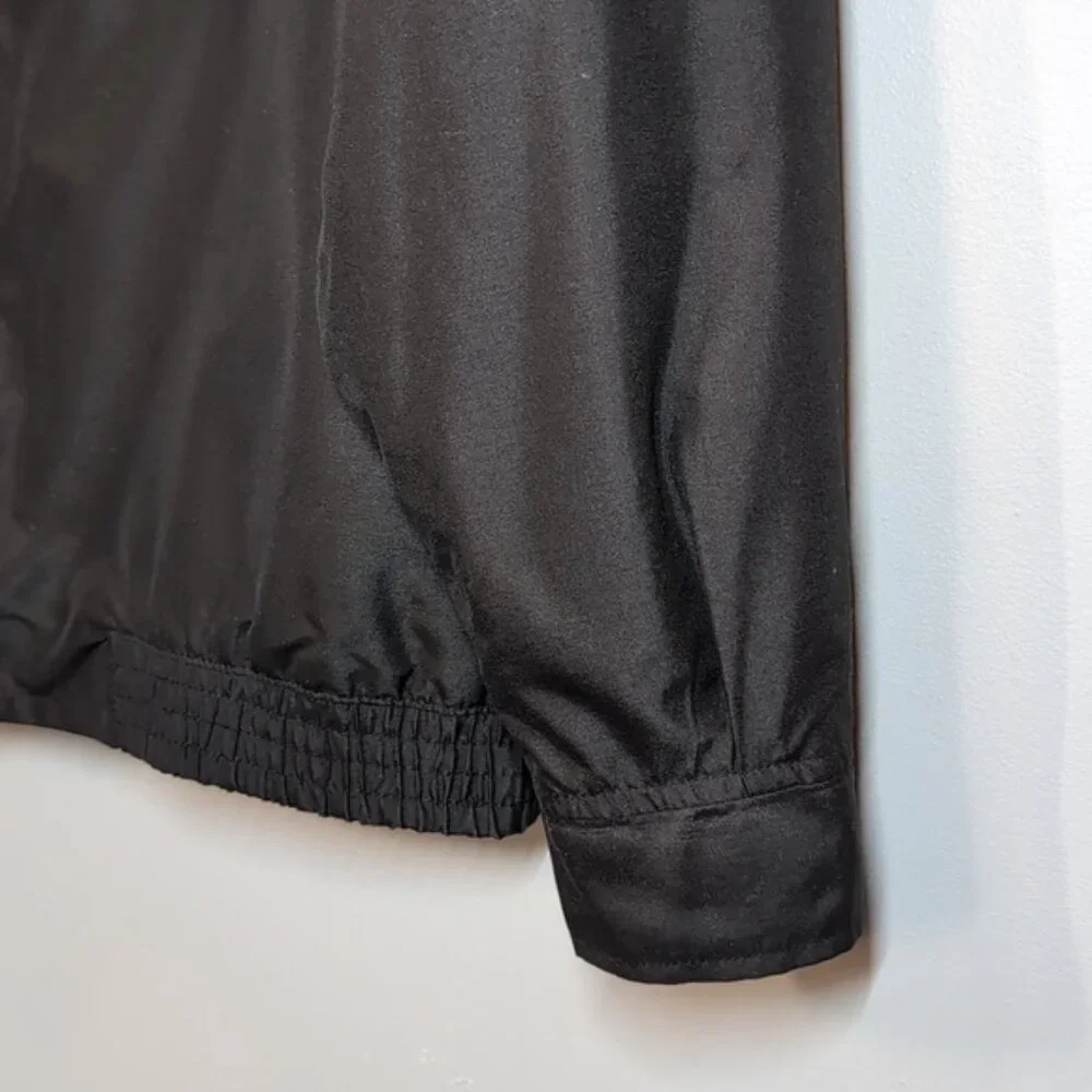 💠Chaps Harrington Jacket Black Full Zip Plaid Lined Mens Medium Lightweight - Picture 5 of 12